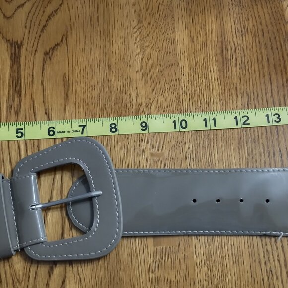 Stretch Belt Waist Wide Statement Taupe Enclosure Women's Size 12 - Picture 2 of 9